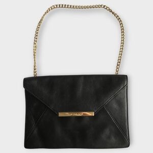 Michael Kors Lana Envelope Black Clutch Leather